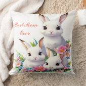 Coussin L'Oreiller à lancer lapin "Meilleure maman jamais" (Couverture)