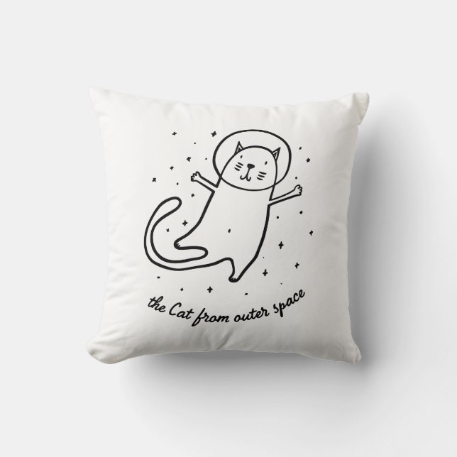 Coussin L'oreiller décoratif Le Chat de l'espace (Recto)