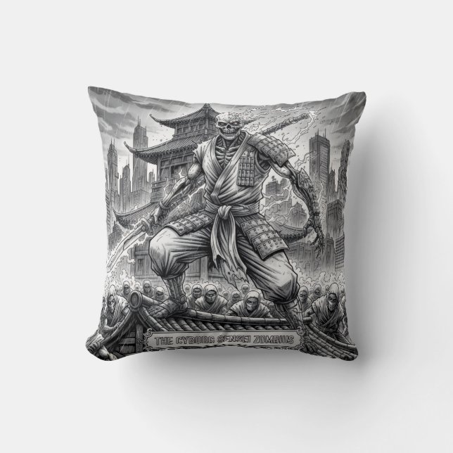 Coussin l'oreiller jetable de samouraï cybernétique non mo (Recto)