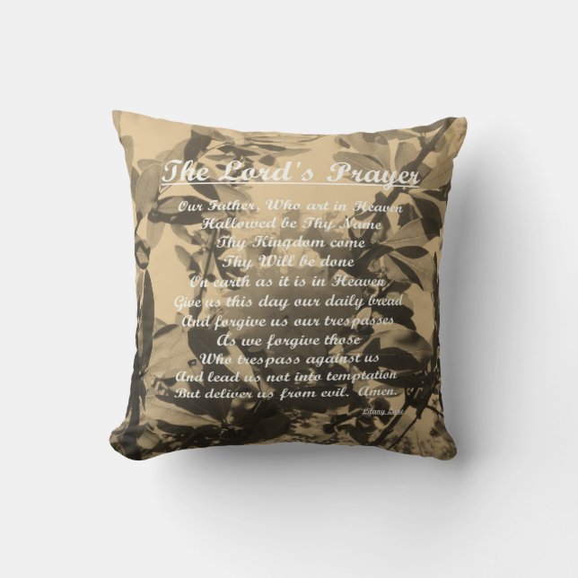 Coussin L'oreiller jeté de la prière du Seigneur (Recto)