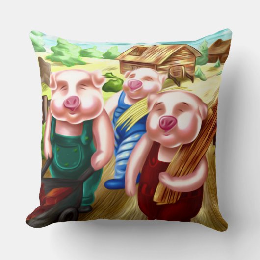 Coussin L'oreiller Les Trois Petits Cochons (Recto)