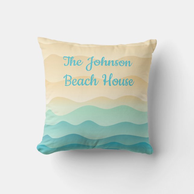 Coussin L'oreiller The Johnson Beach House, Vagues Abstrai (Recto)