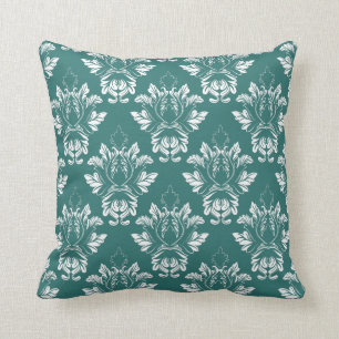 Coussin L'oreiller vert et blanc style Damas