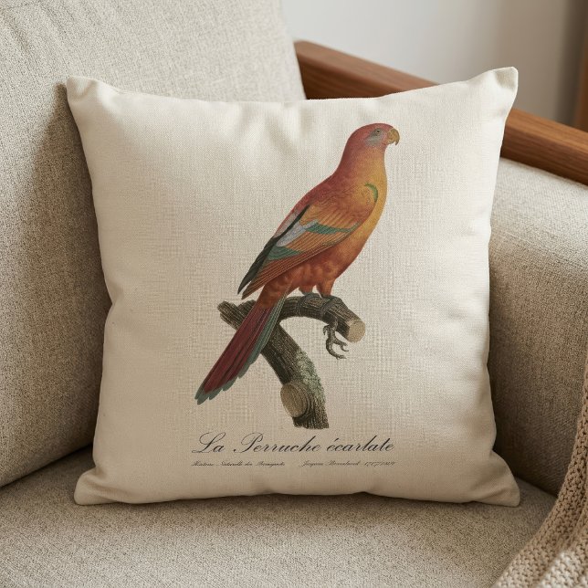 Coussin Lori de Bornéo, Trichoglossus borneus (Red Lory or Eos Bornea, Trichoglossus borneus. Throw Pillow)