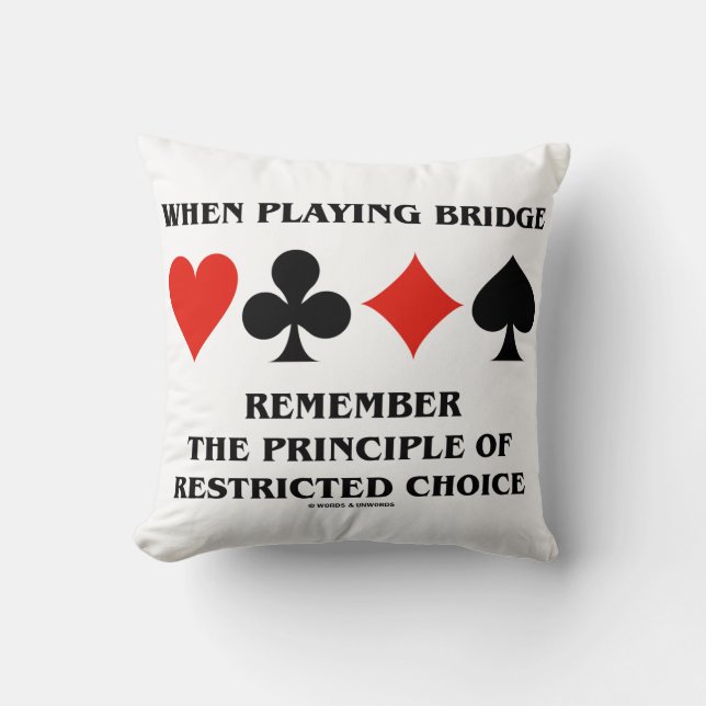 Coussin Lors de la lecture du principe du choix restreint  (Recto)