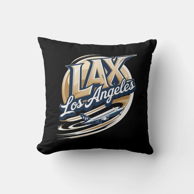 Coussin Los Angeles LAX Airport Code Throw Pillow (Recto)