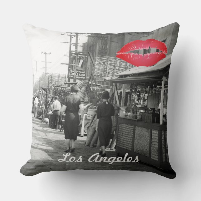 Coussin Los Angles California 1935, rue Olivera Photo (Recto)