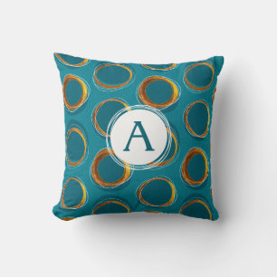 Coussin Lot Éclipsez Mid-Century Modern - Blue and Gold