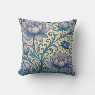 Coussin Lotus et Scarabée