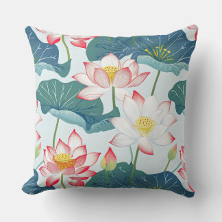 Coussin Lotus rouge et rose