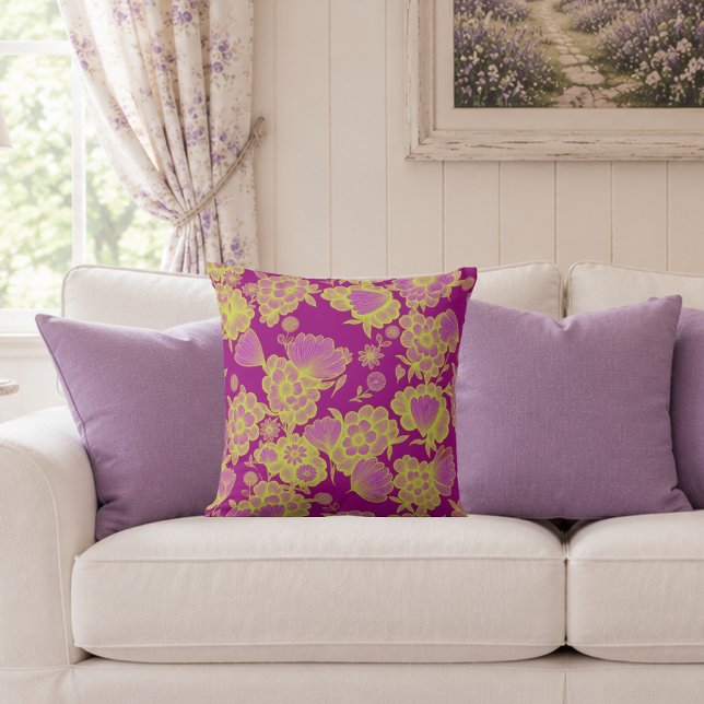 Coussin Lou Pop 💜💛 Floral Baroque (Créateur téléchargé)