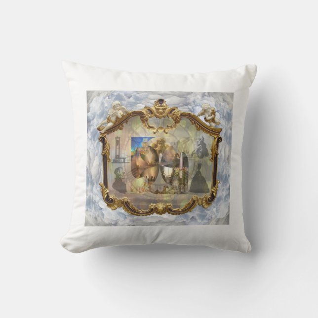 Coussin Louis XVI et Marie Antoinette Miroir nuancé 2 (Recto)