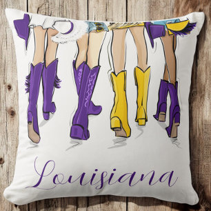 Coussin Louisiane Cowgirl Violet Jaune