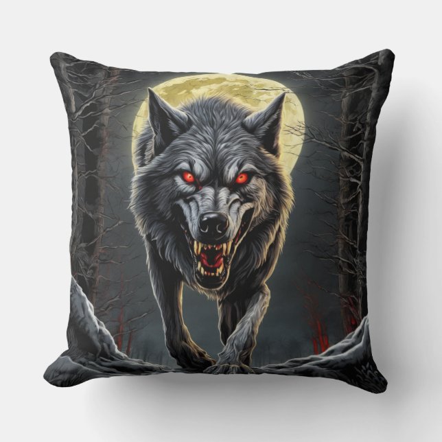Coussin Loup assoiffé de sang (Recto)