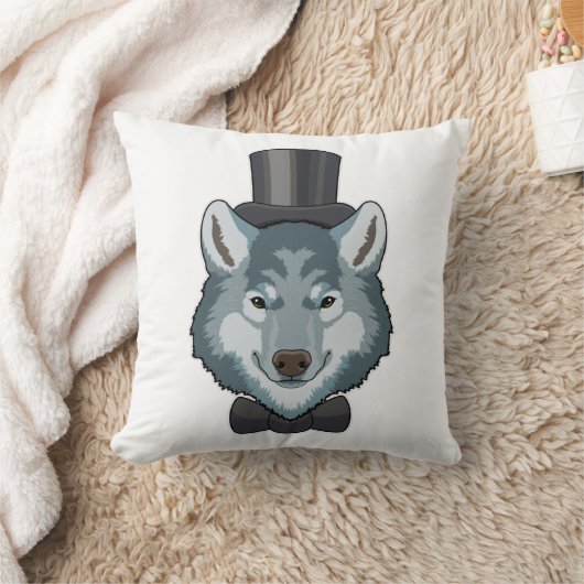 Coussin Loup comme marié avec un arc (Couverture)