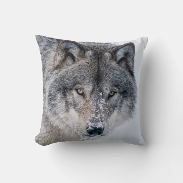Coussin Loup de bois  (Recto)