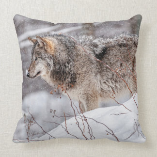 Coussin Loup de bois