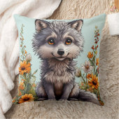 Coussin Loup de dessin animé adorable (Couverture)