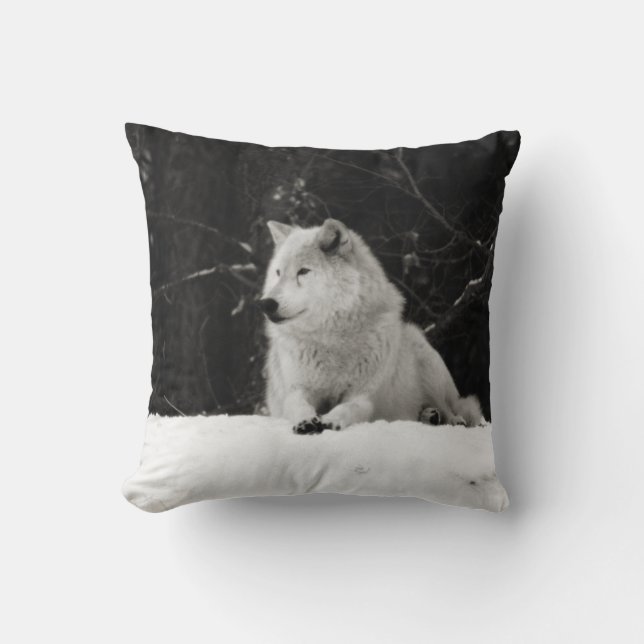 Coussin Loup de Neige (Recto)