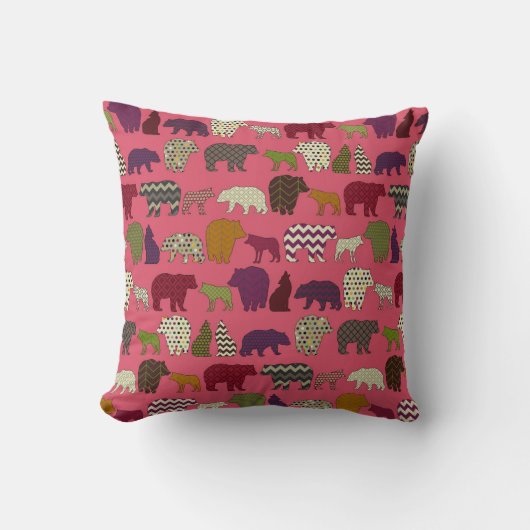 Coussin loup d'ours geo (Recto)