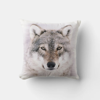 Coussin Loup en hiver Peinture Jeu d'oreiller