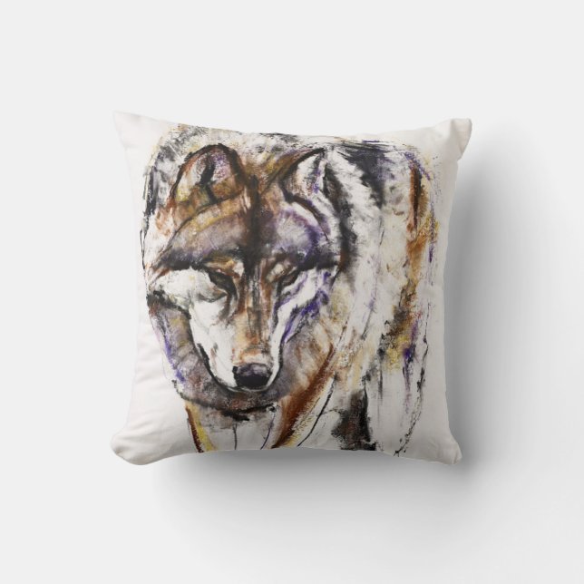 Coussin Loup européen (Recto)
