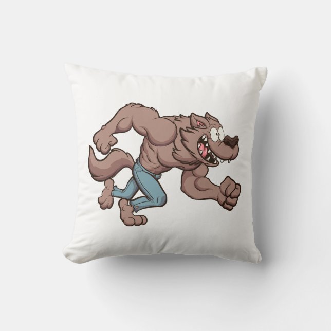 Coussin Loup-garou en course (Recto)