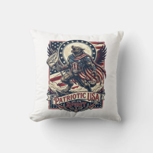 Coussin Loup-garou patriotique Patriote Horreur Monstre Pa