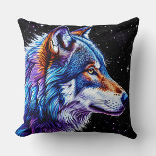 Coussin Loup la nuit