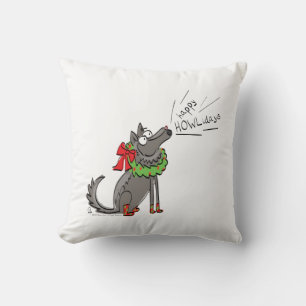 Coussin Loup Noël Drôle Mignon Enfants