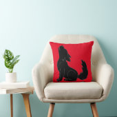 Coussin Loup noir d'hurlement (Chaise)