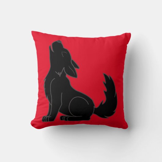 Coussin Loup noir d'hurlement (Recto)