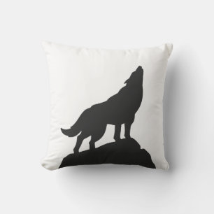 Coussin loup silhouette hurler - Choisir la couleur arrièr