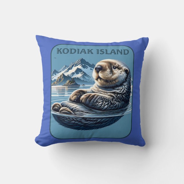 Coussin Loupe de mer de l'île Kodiak Alaska (Recto)