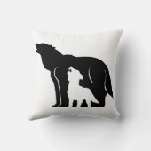 Coussin Loups noirs et blancs (Verso)
