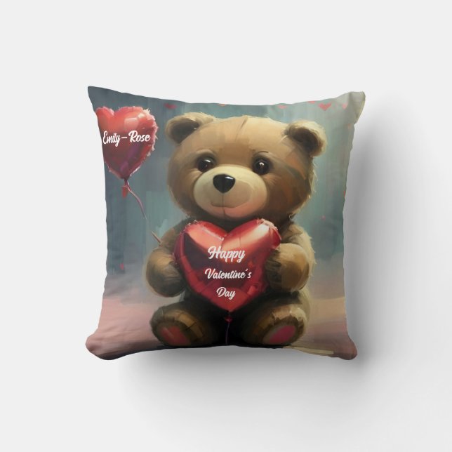 Coussin L'ours d'amour : la Saint-Valentin personnalisée (Recto)