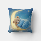 Coussin L'ours en peluche dort sur la lune (Recto)
