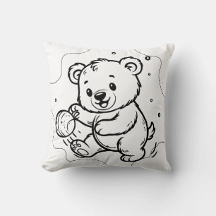 Coussin L'ours joue au football