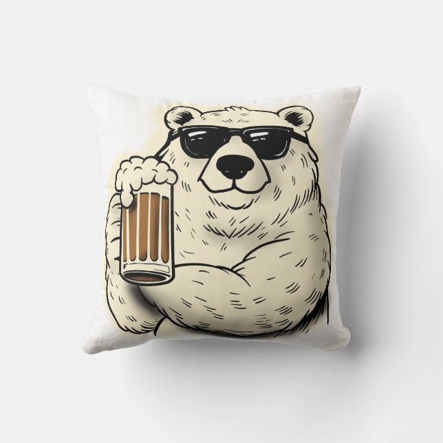 Coussin L'ours polaire cool (Verso)