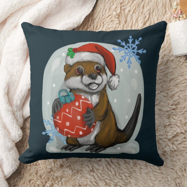 Coussin Loutre de Noël (Couverture)