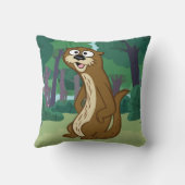 Coussin Loutre de Rick | Reggie de garde forestière (Verso)