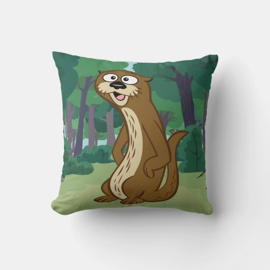 Coussin Loutre de Rick | Reggie de garde forestière (Recto)
