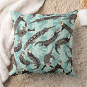 Coussin loutres de mer bleu (Couverture)
