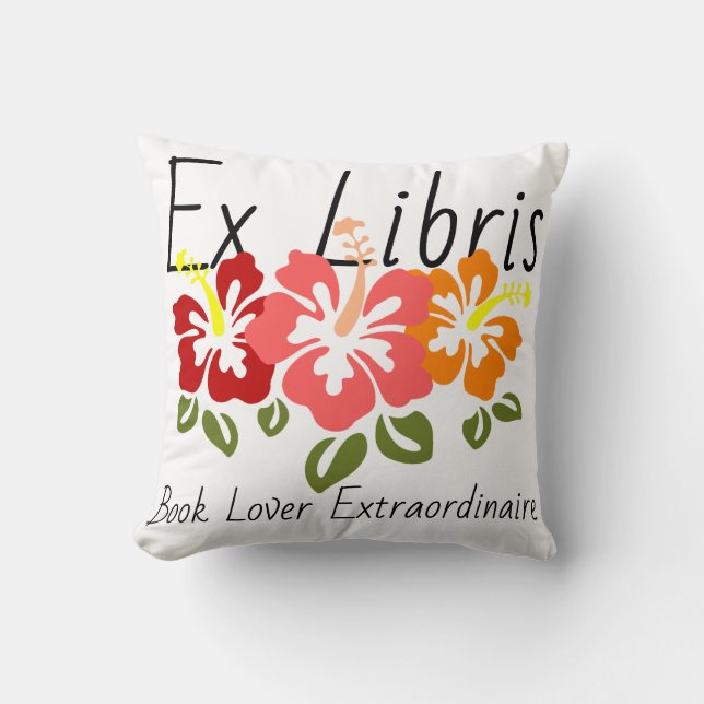 Coussin Louveur du livre d'Hibiscus coloré (Recto)