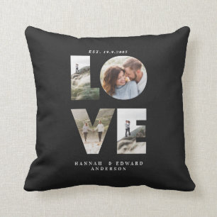 Coussin Love 4 photo simple moderne cadeau personnalisé n