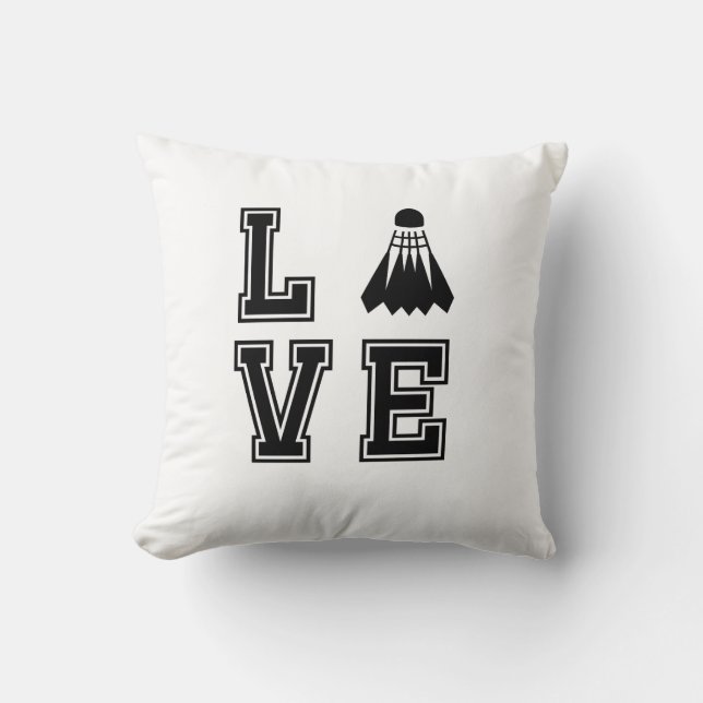 Coussin Love Badminton (Recto)