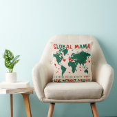 Coussin Love Beyond Borders : World Map Mama & Me Design (Chaise)