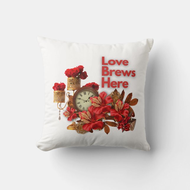 Coussin Love Brews ici (Recto)
