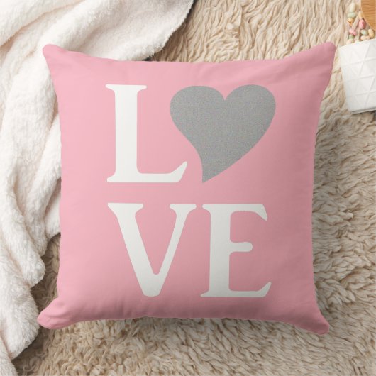 Coussin Love Bride & Co Décoration de Maison Mariage Rose (Couverture)