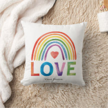 LOVE Bright Color Rainbow Watercolor Moderne Chic